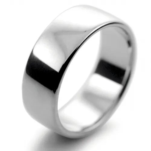 Slight or Soft Court Medium -  8mm Palladium Wedding Ring 